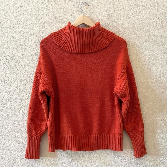 Frye And Co Sweater Chunky Knit Pullover Cowl Neck Casual Rust Orange Small - Picture 3 of 8
